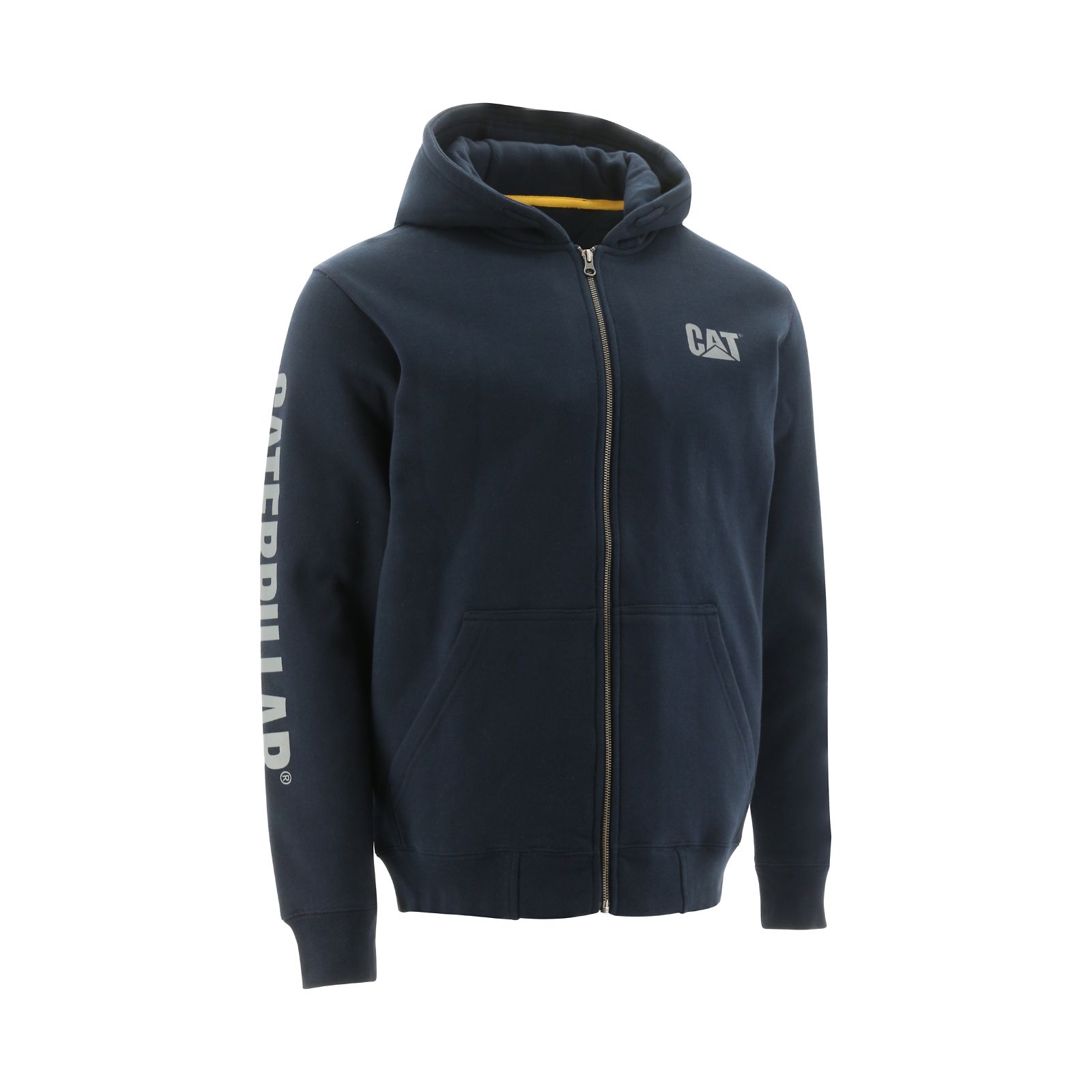 Caterpillar Clothing South Africa - Cat Men's Full Zip Hooded Sweatshirts Navy AJ7824903